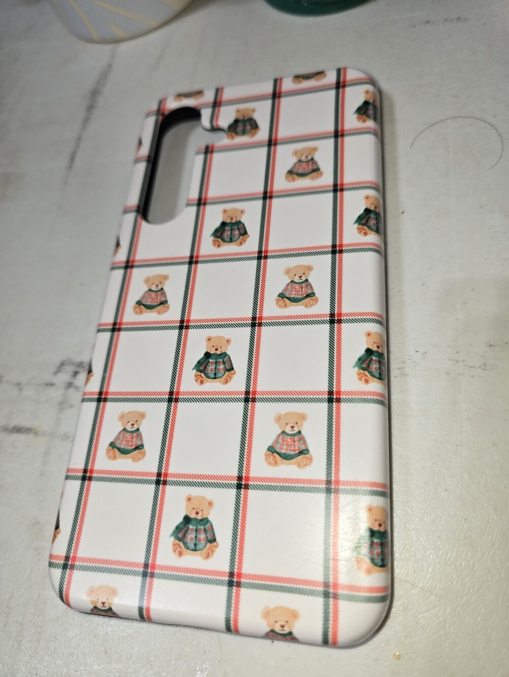 Casely Teddy Plaid  Phone Case - White, Samsung Galaxy S24+ Phone , Very Clean